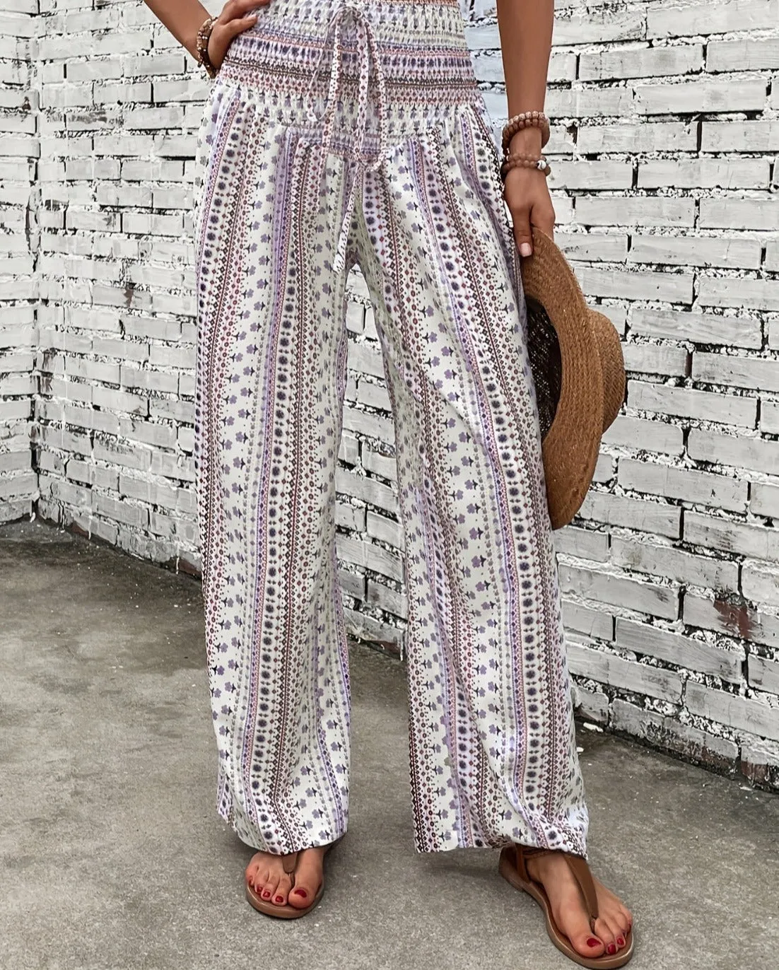 Printed Wide Leg Pants - Five Pattern Choices
