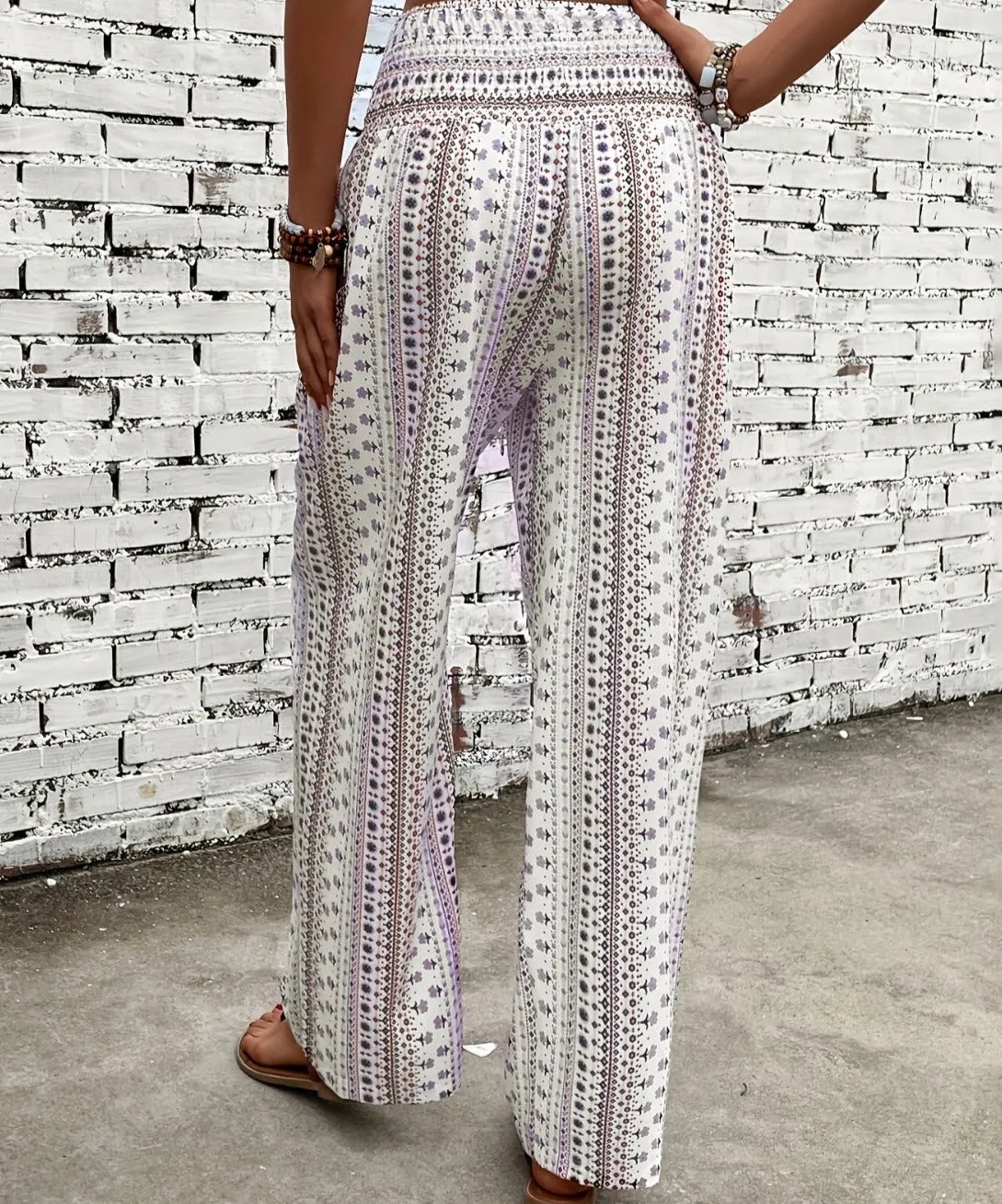 Printed Wide Leg Pants - Five Pattern Choices