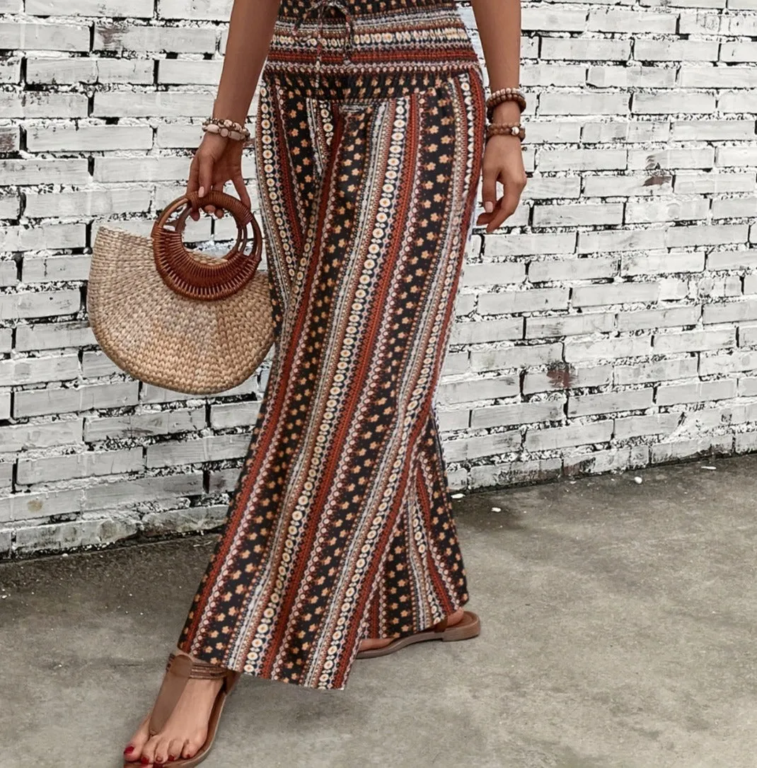 Printed Wide Leg Pants - Five Pattern Choices