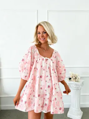 Spring In Bloom Floral Gingham Romper