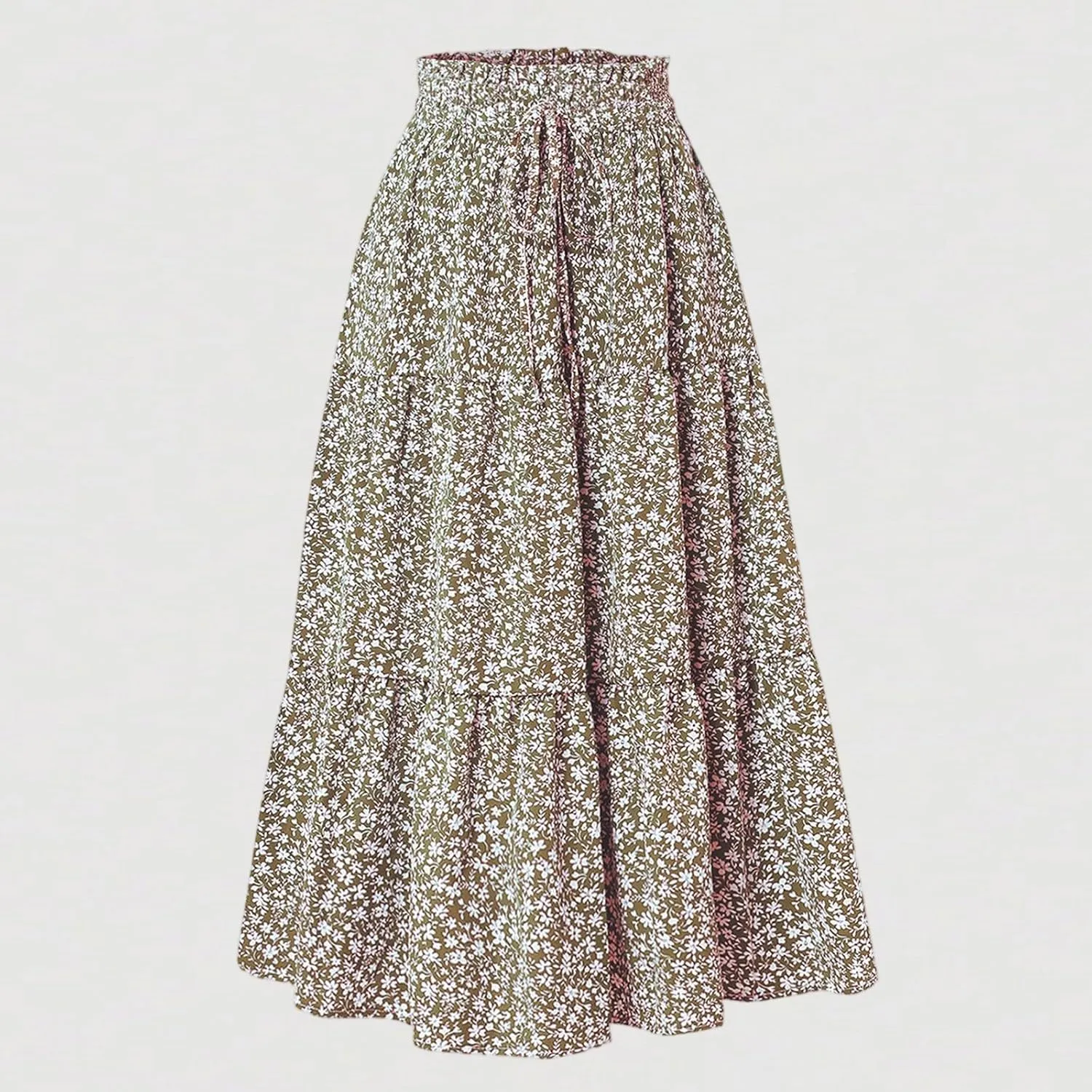 Spring Outfits for Women 2025 Casual Trendy Solid Color Elastic Waist Lightweight Flowy Maxi Skirts, S-XL