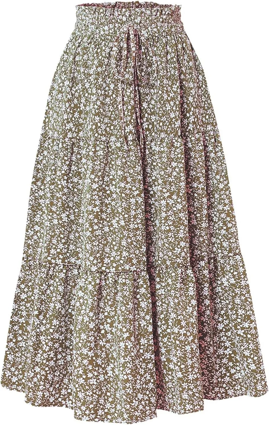 Spring Outfits for Women 2025 Casual Trendy Solid Color Elastic Waist Lightweight Flowy Maxi Skirts, S-XL