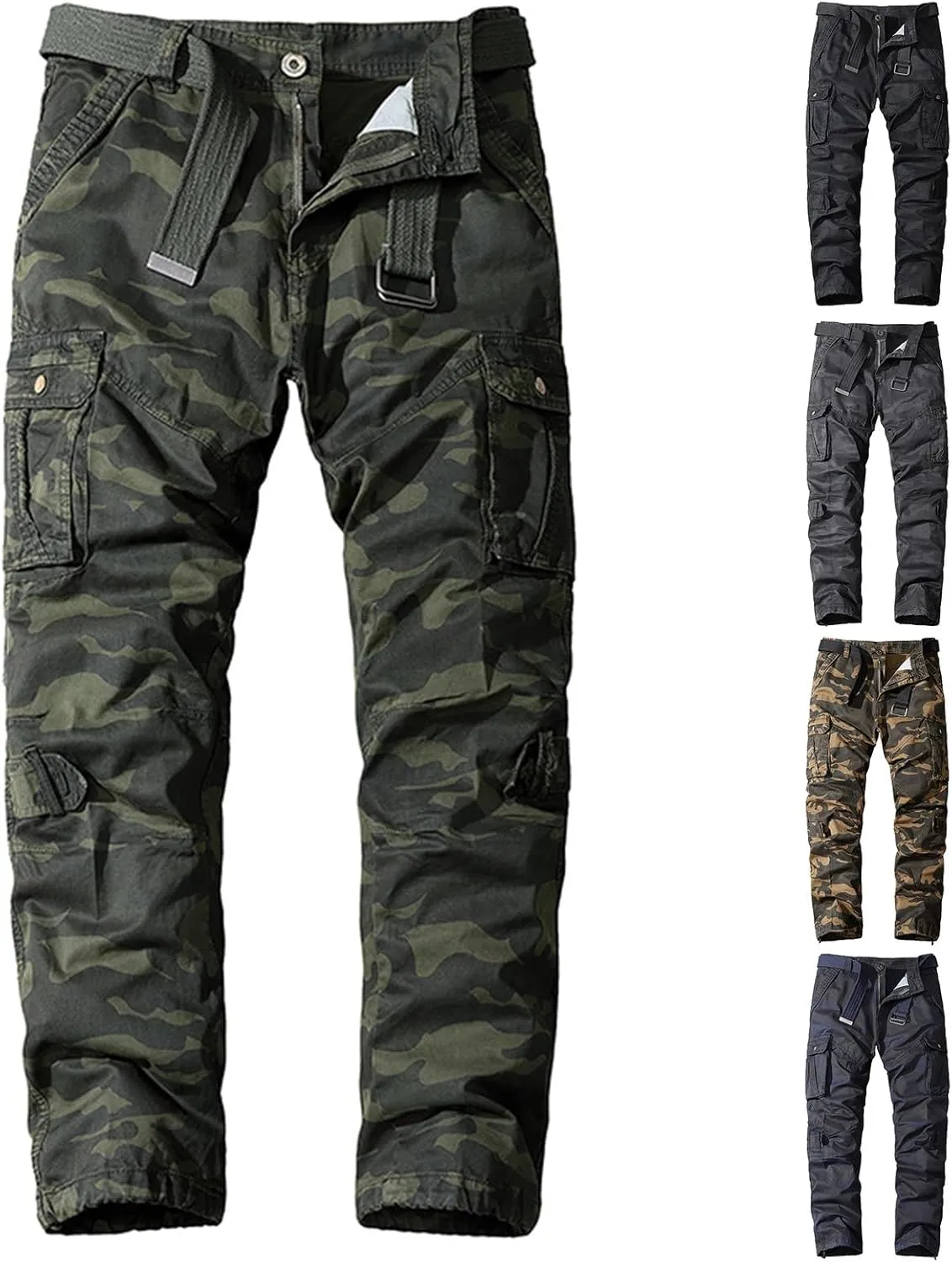 Stretchy Cargo Pants for Men Camo Tactical Pants BDU Casual Military Pants Trousers Outdoor Apparel with Multi Pockets