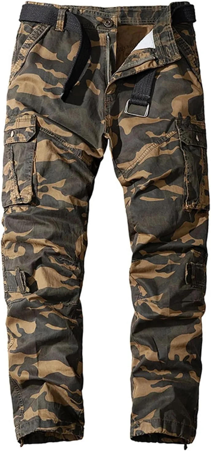Stretchy Cargo Pants for Men Camo Tactical Pants BDU Casual Military Pants Trousers Outdoor Apparel with Multi Pockets