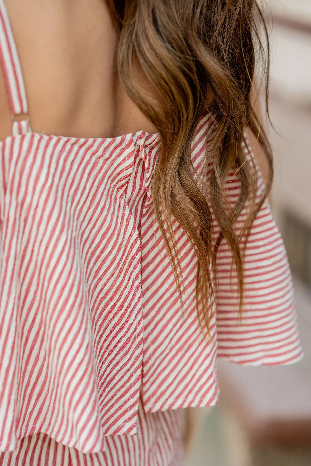 Striped Overlay Romper