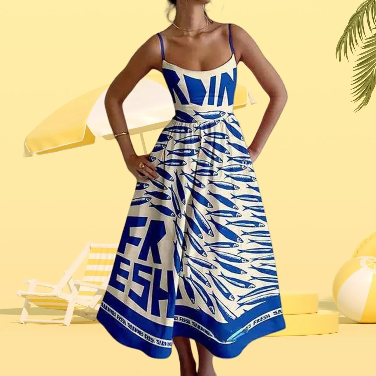 Summer Maxi Dress for Women 2025 Casual Boho Sleeveless Spaghetti Strap Smocked Tiered Long Sun Dresses