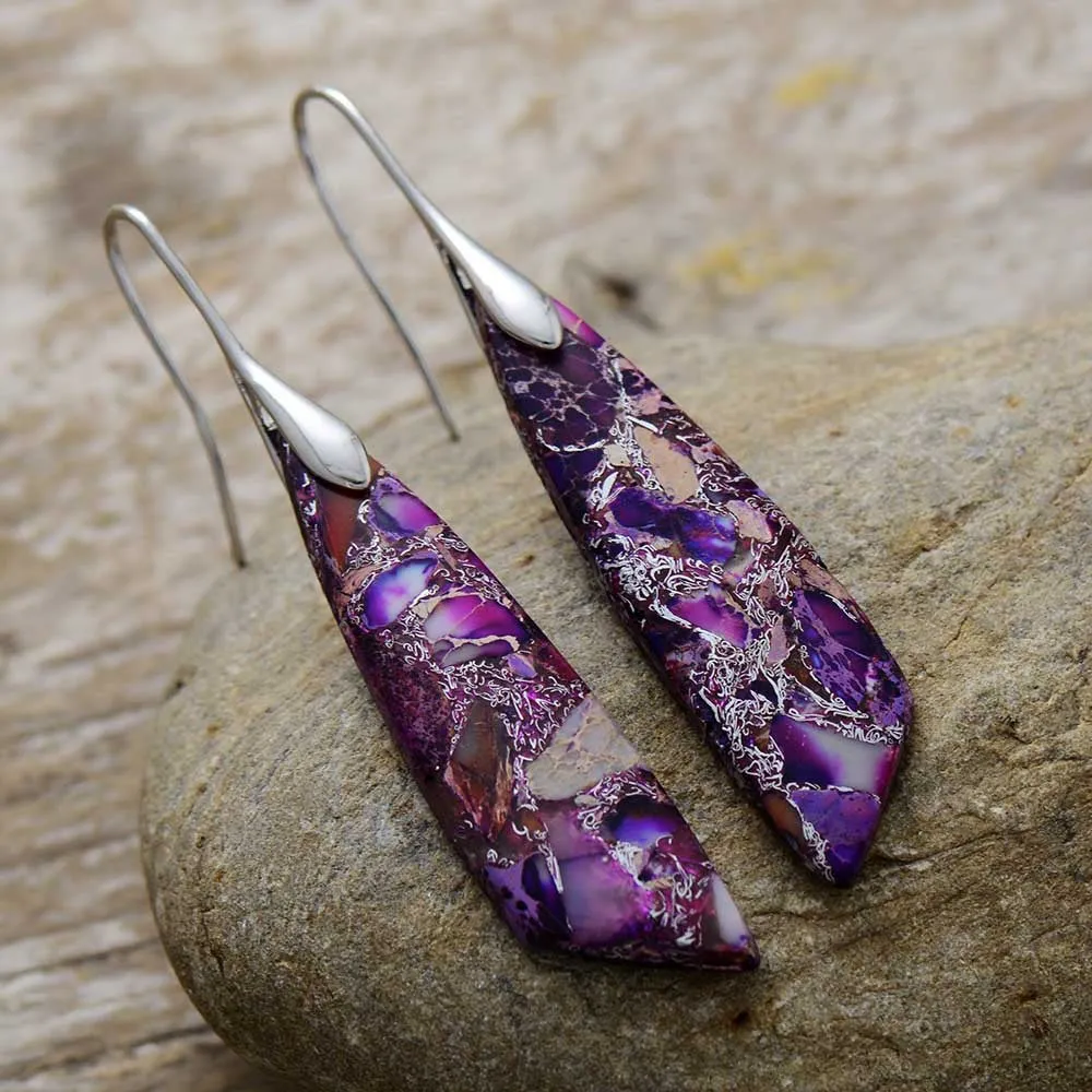 Sunset Glam: Gold Plated Copper Dangle Earrings - Boho Chic Elegance