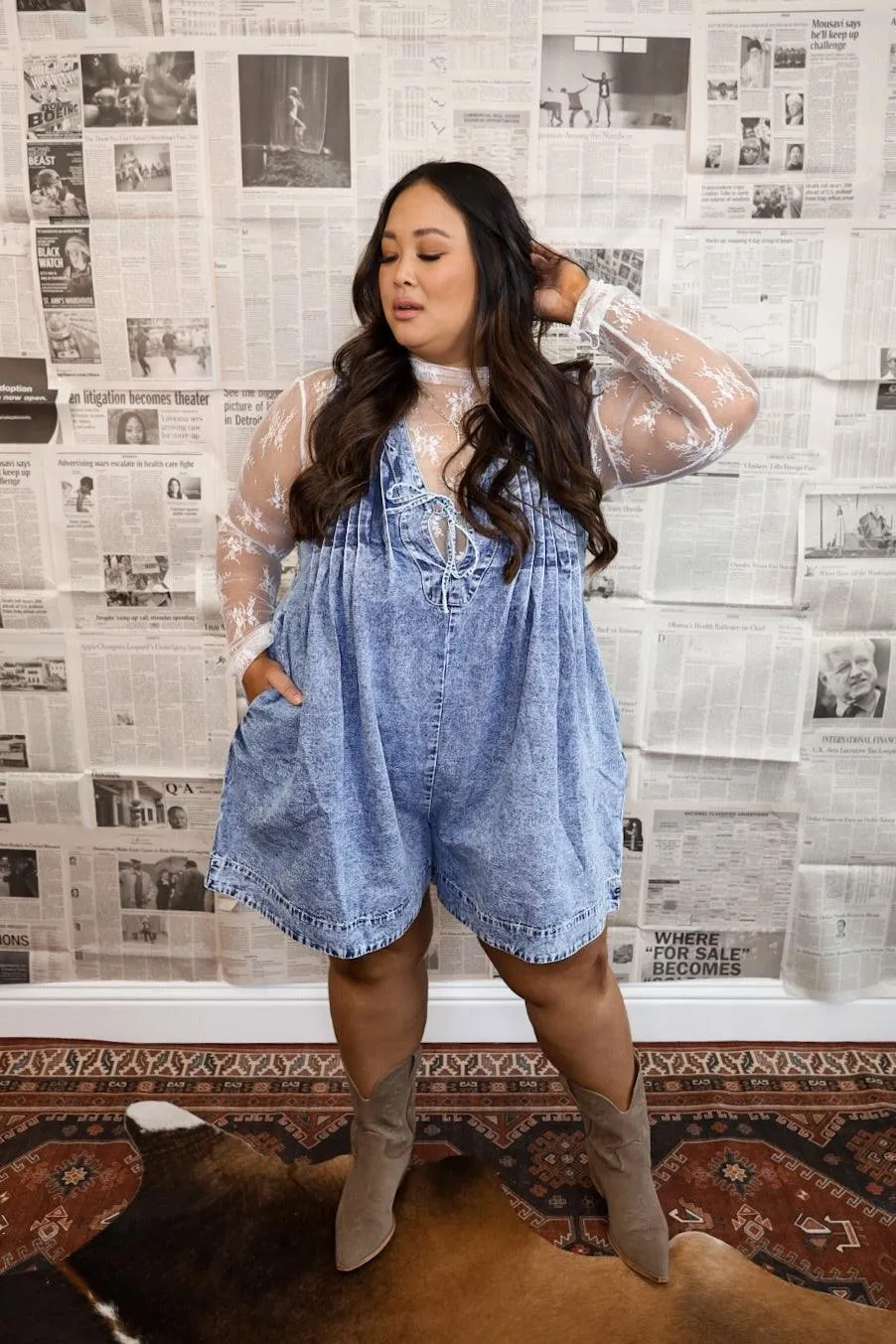 Sweet Escape Denim Romper