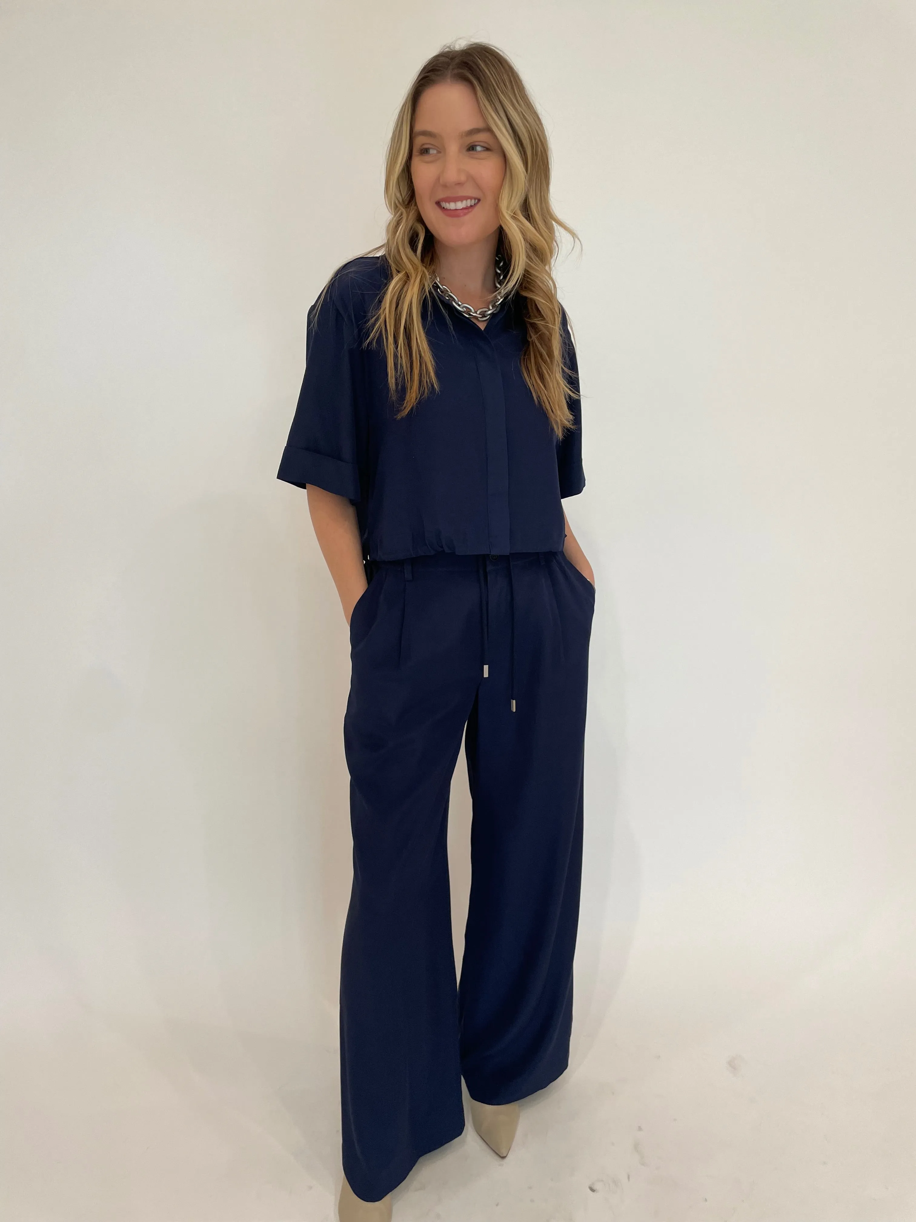 Sydnie Pleated Pants - Midnight