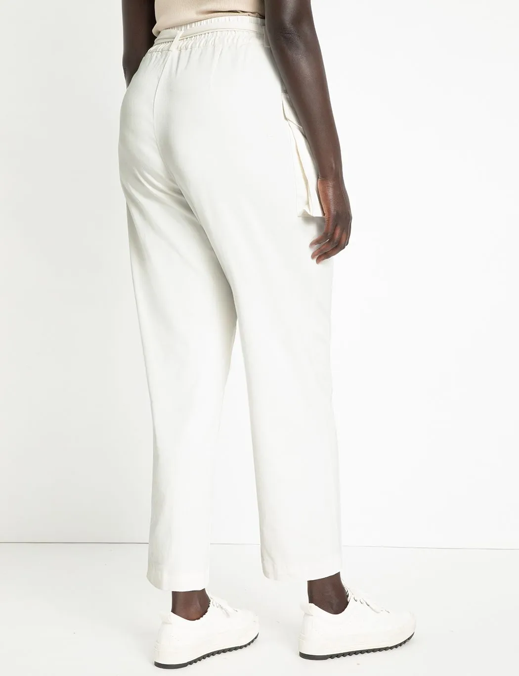 Twill Cargo Pant in Soft White