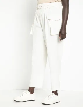 Twill Cargo Pant in Soft White