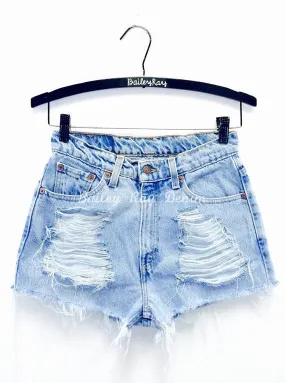 Vintage, High Waisted Levi Shorts - Distressed