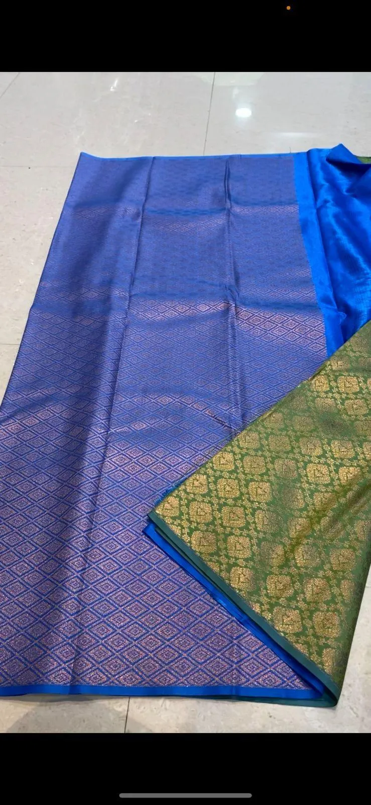 Western green soft silk saree with blouse