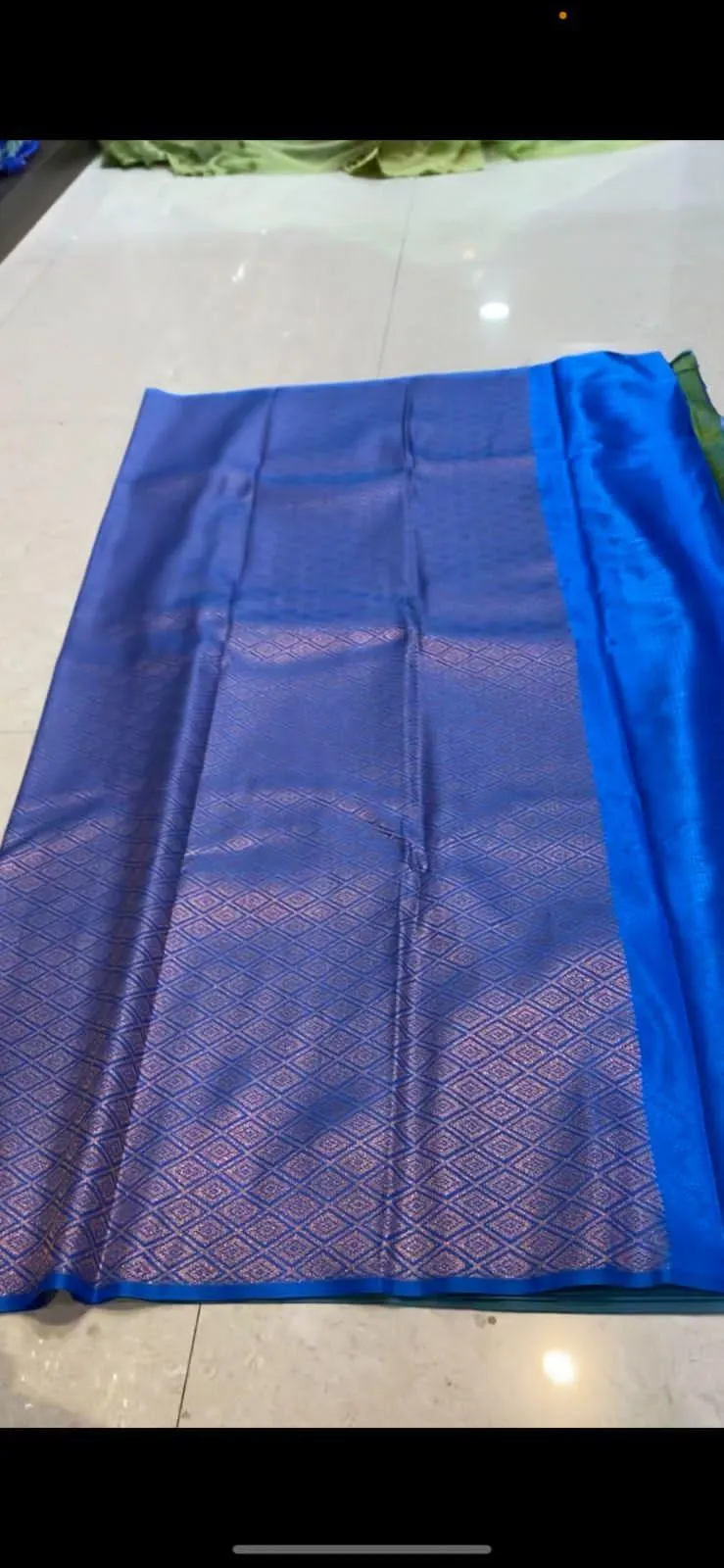 Western green soft silk saree with blouse