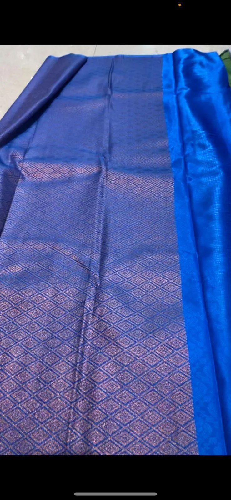 Western green soft silk saree with blouse