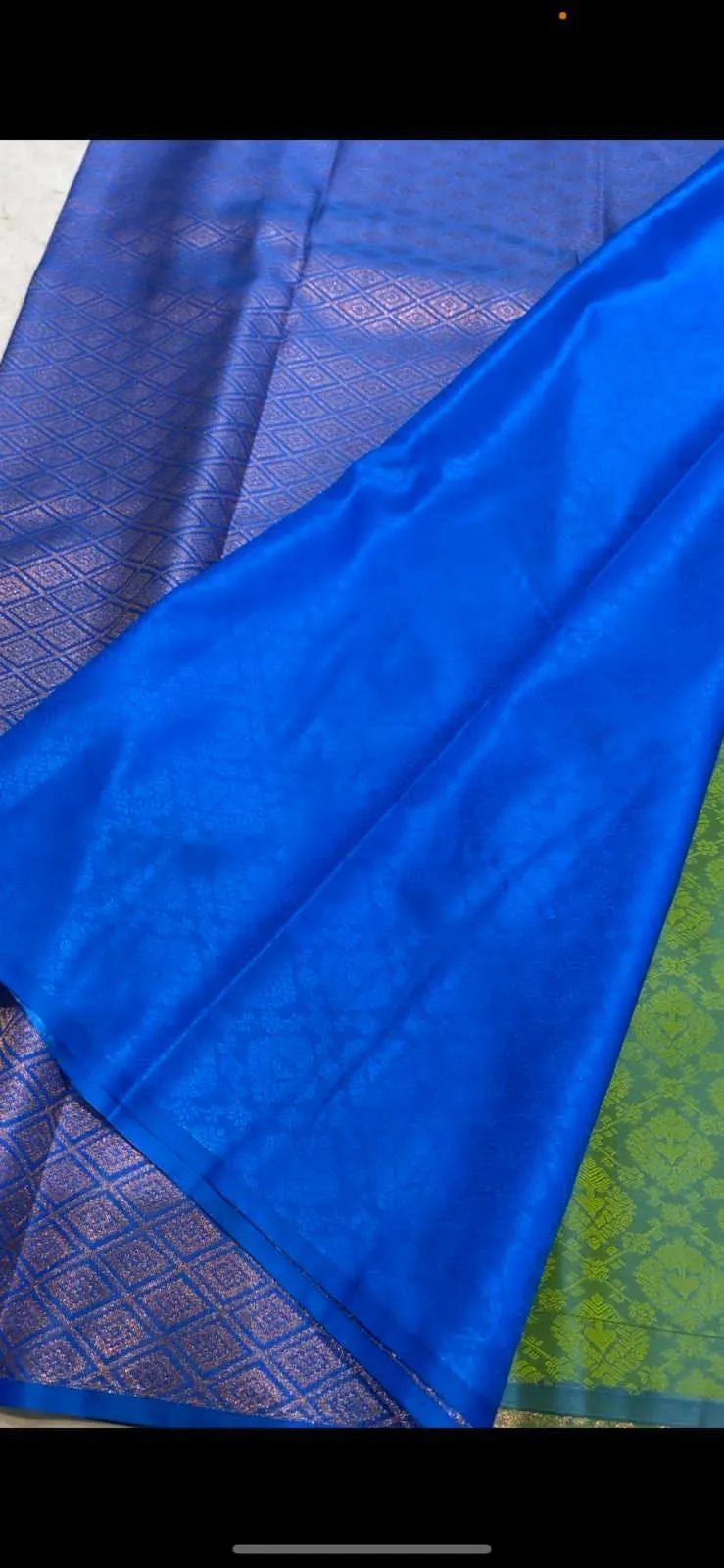 Western green soft silk saree with blouse