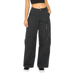 Wide Leg Cargo Pants - Black