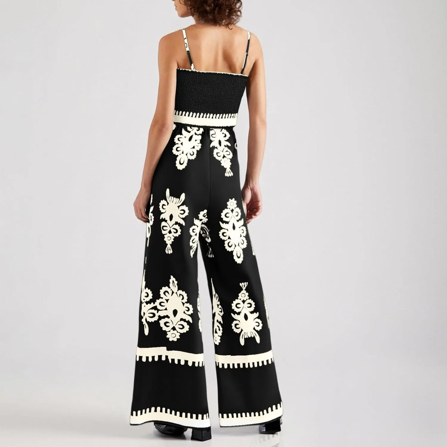 Wide Leg Jumpsuit Women Summer 2025 Rompers & Overalls Floral Comfy Short Sleeve Resort Wear Retro Jumpsuits