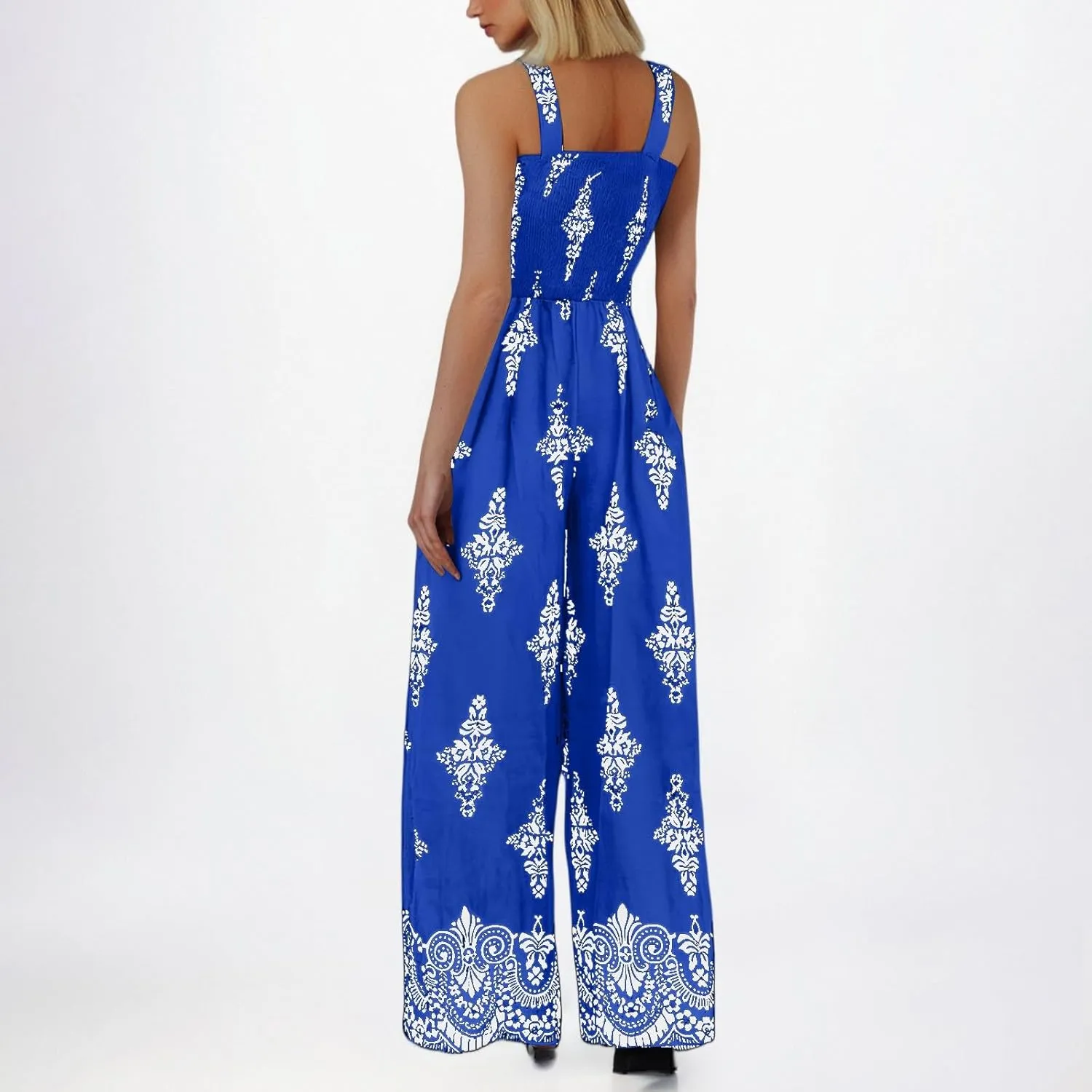 Wide Leg Jumpsuit Women Summer 2025 Rompers & Overalls Floral Comfy Short Sleeve Resort Wear Retro Jumpsuits