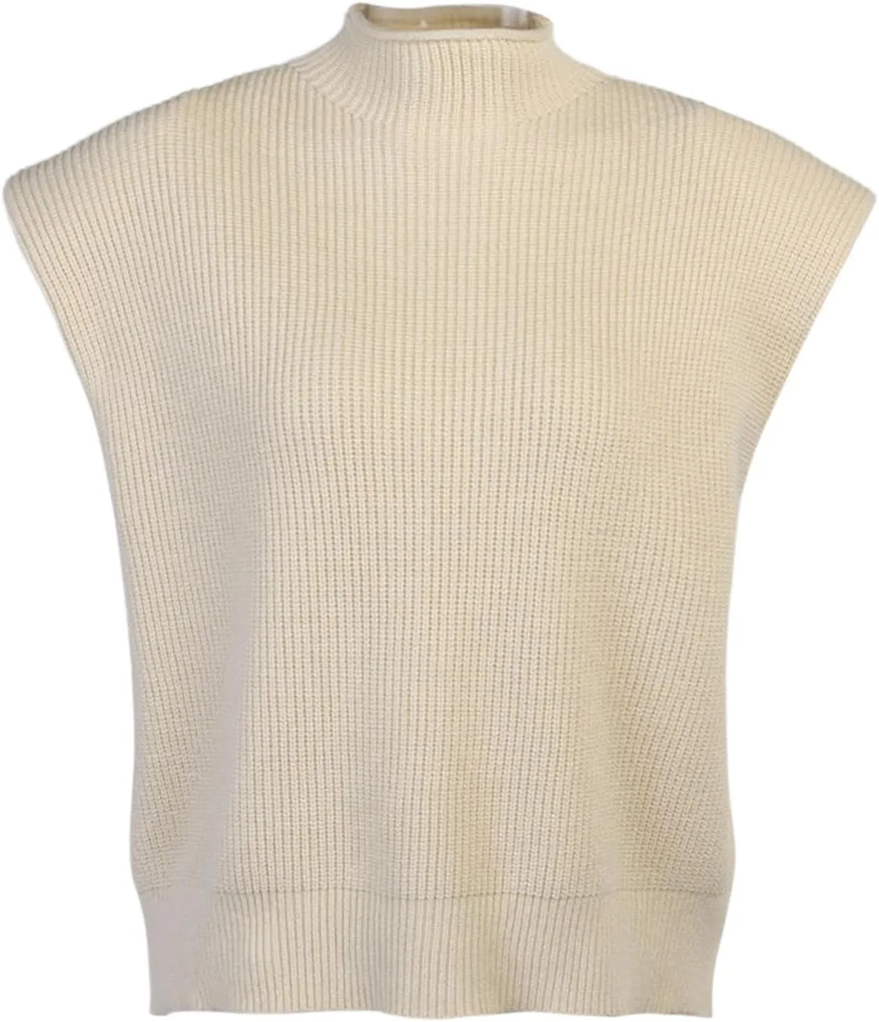 Women's Casual Solid Color Sleeveless High Neck Pullover Sweaters Autumn Winter Soft Cozy Oversize Loose Fit Knit Sweatshirts