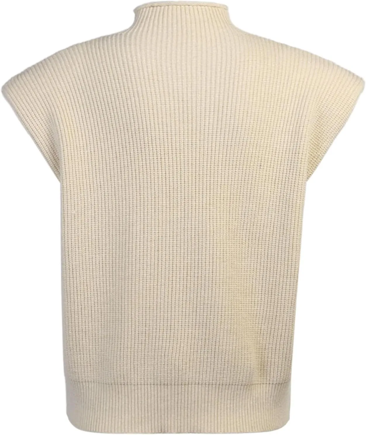 Women's Casual Solid Color Sleeveless High Neck Pullover Sweaters Autumn Winter Soft Cozy Oversize Loose Fit Knit Sweatshirts