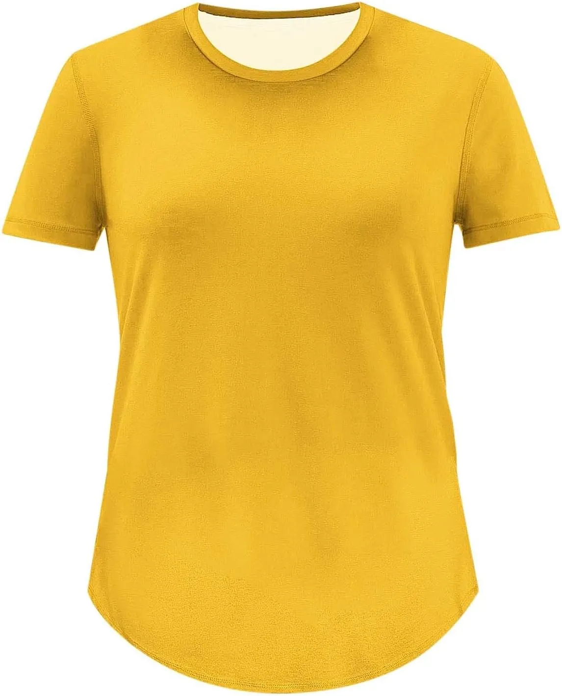Women's Plus Size Summer Tops Round Neck Short Sleeve Tee Shirt Trendy Casual Loose Comfy Solid Color Basic Shirts