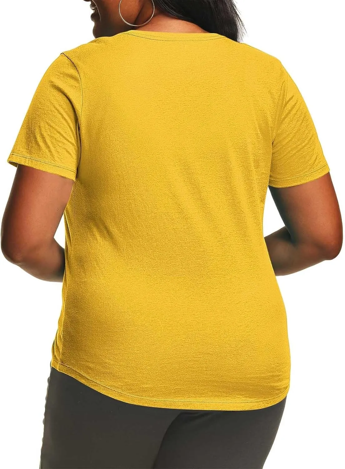 Women's Plus Size Summer Tops Round Neck Short Sleeve Tee Shirt Trendy Casual Loose Comfy Solid Color Basic Shirts