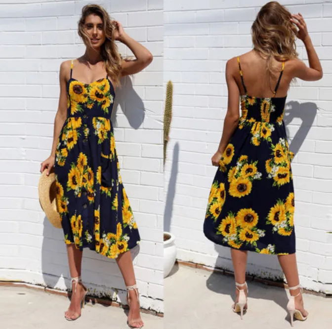 Women's Summer Floral Print Sundress