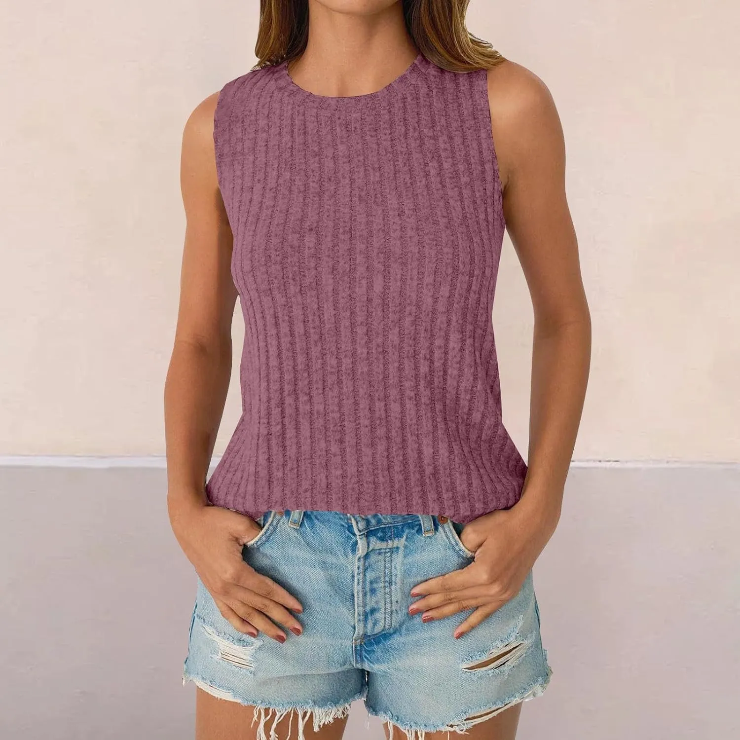 Womens Tank Tops Sleeveless Tunic Shirts Summer Fashion Basic Soft Clothes 2025 Casual Trendy Vacation Spring Outfits