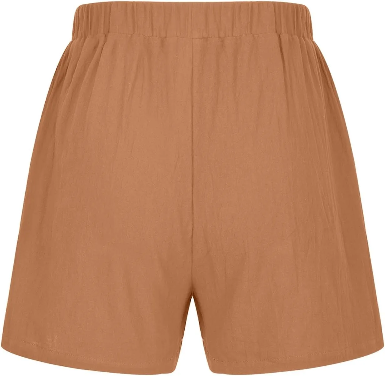 Womens Workout Shorts Linen Drawstring Short Trousers Breathable Elastic Waisted Short Pants Solid Casual Shorts