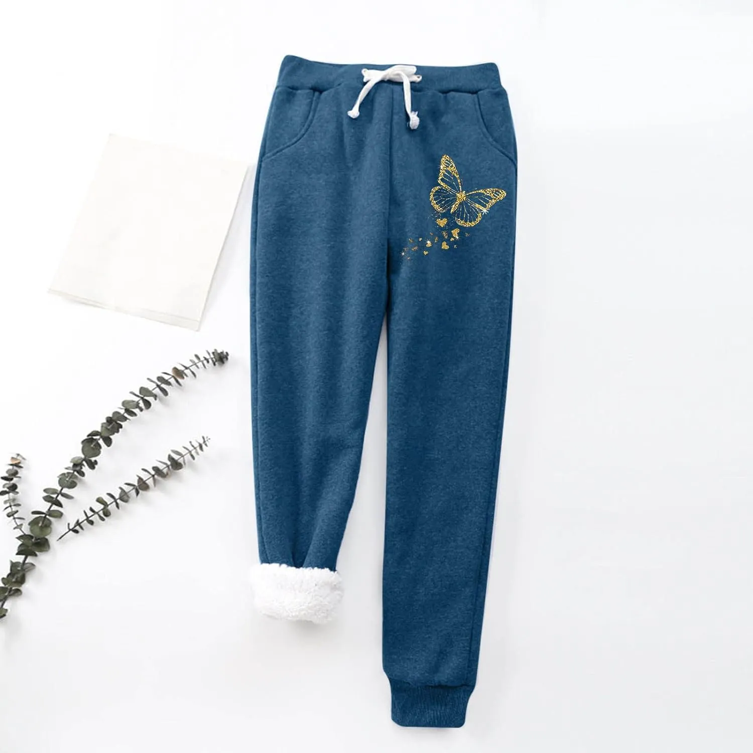 ZYXTIM Womens Sherpa Lined Fleece Sweatpants Drawstring Stretch Cinch Bottom Lounge Trousers Winter Thermal Jogger Pants